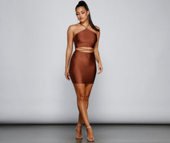 Major Headturner Halter Cutout Mini Dress