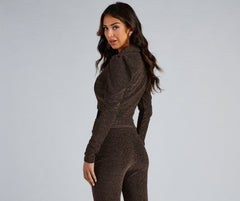 Party-Ready Metallic Glitter Blazer