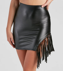 Fringe Dreams Faux Leather Mini Skirt