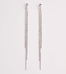 Living In Luxe Rhinestone Fringe Earrings