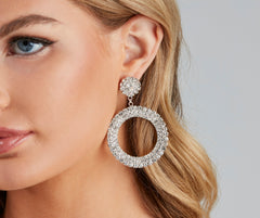 Sparkly Rhinestone Circle Hoops