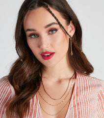 Starry Eyed Linear Charm Earrings