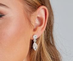 Tear Drop Halo Jewelry Set