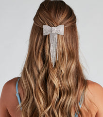 Pretty Glam Rhinestone Bow Barrette