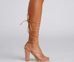 Chic Look Lace-Up Block Heels