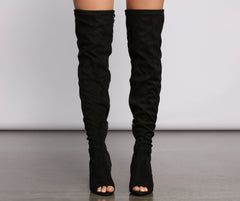 High Fashion Peep Toe Boots