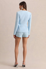 Hala | Light Blue Tailored Shorts