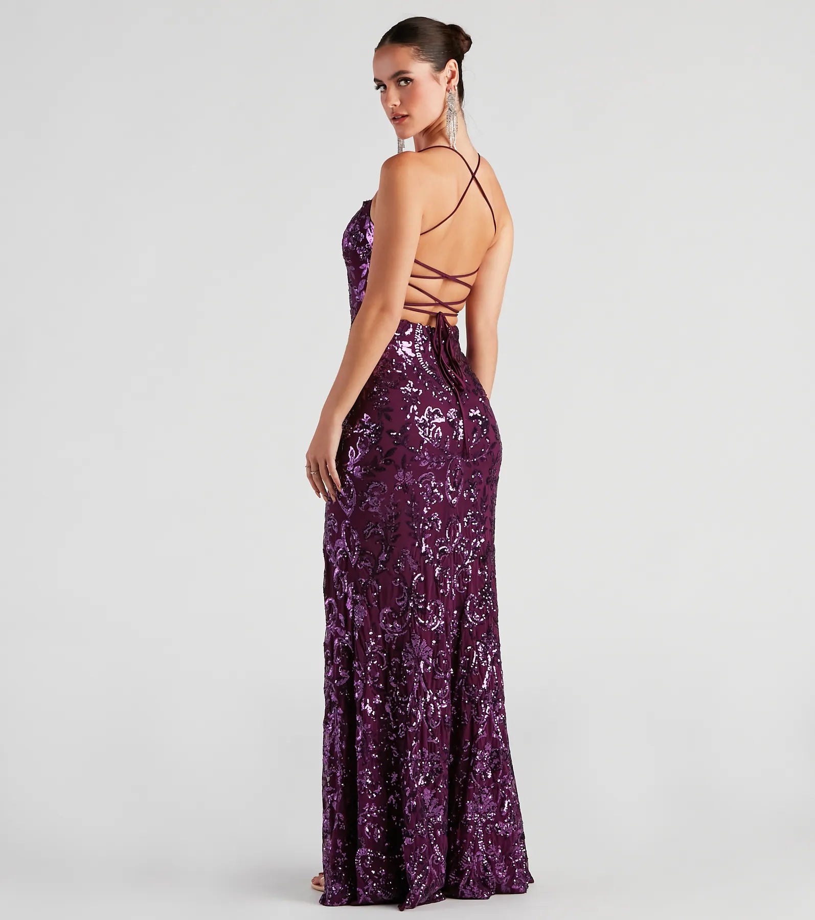 Lana Sequin Mesh Formal Dress