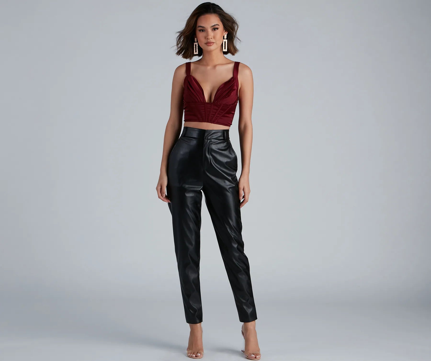 Pretty In Pleats Satin Cropped Corset