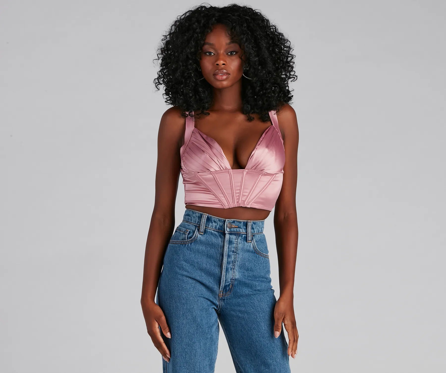 Pretty In Pleats Satin Cropped Corset