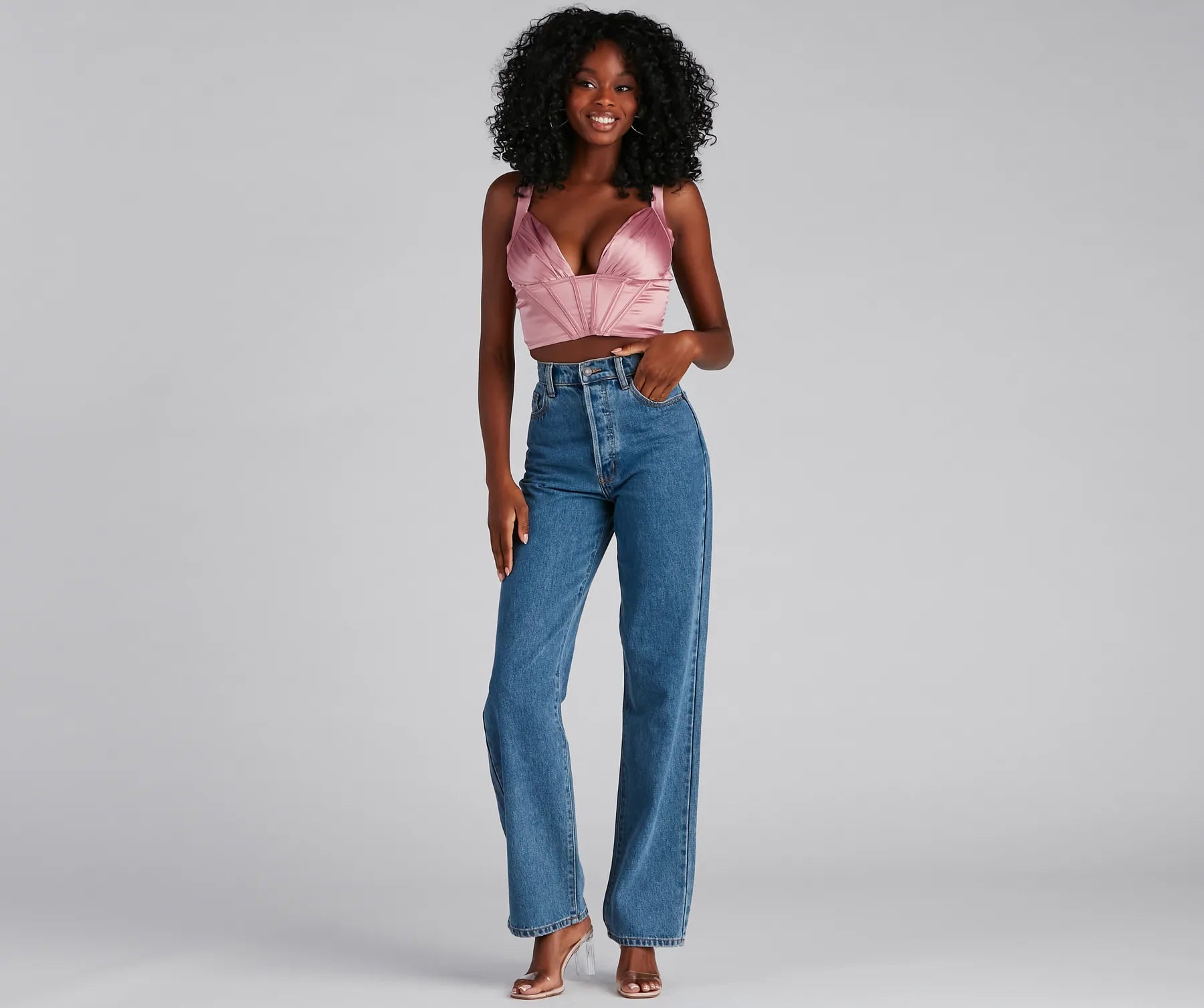 Pretty In Pleats Satin Cropped Corset