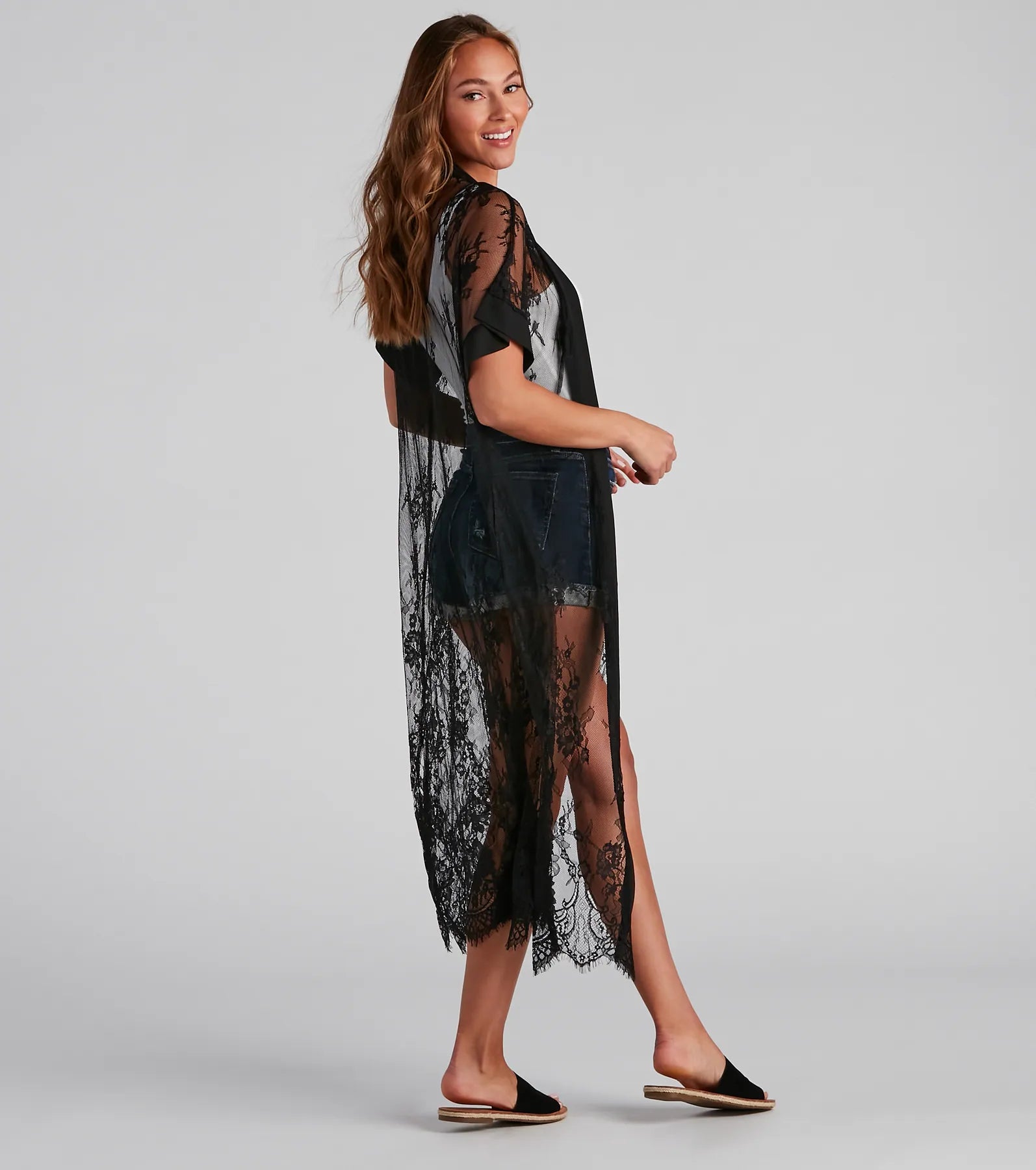 Live In Lace Kimono Duster