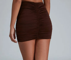 Chic Silhouette Ruched Mini Skirt