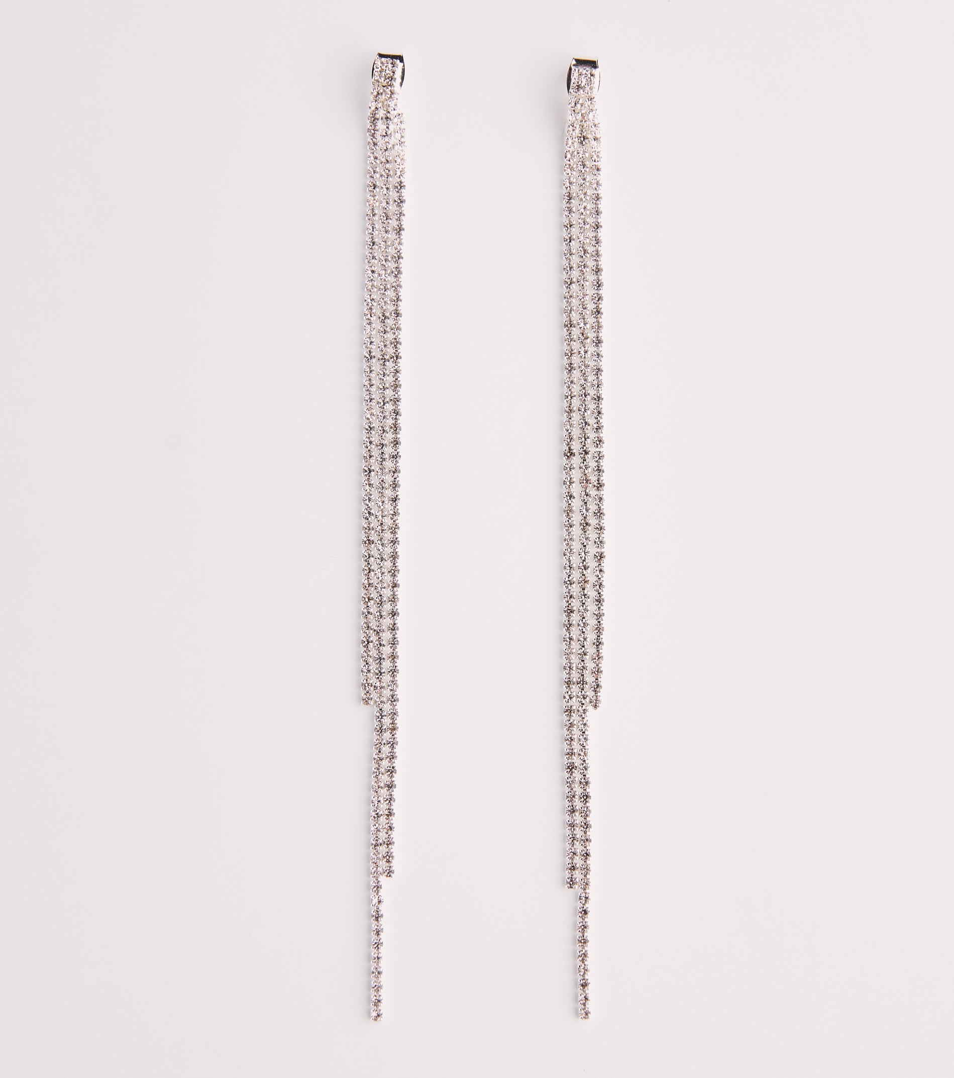 Living In Luxe Rhinestone Fringe Earrings