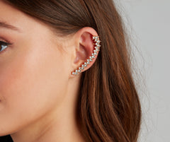 Glam Status Rhinestone Ear Crawler And Stud Set