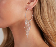 Alluring Glamour Fringe Hoop Earrings