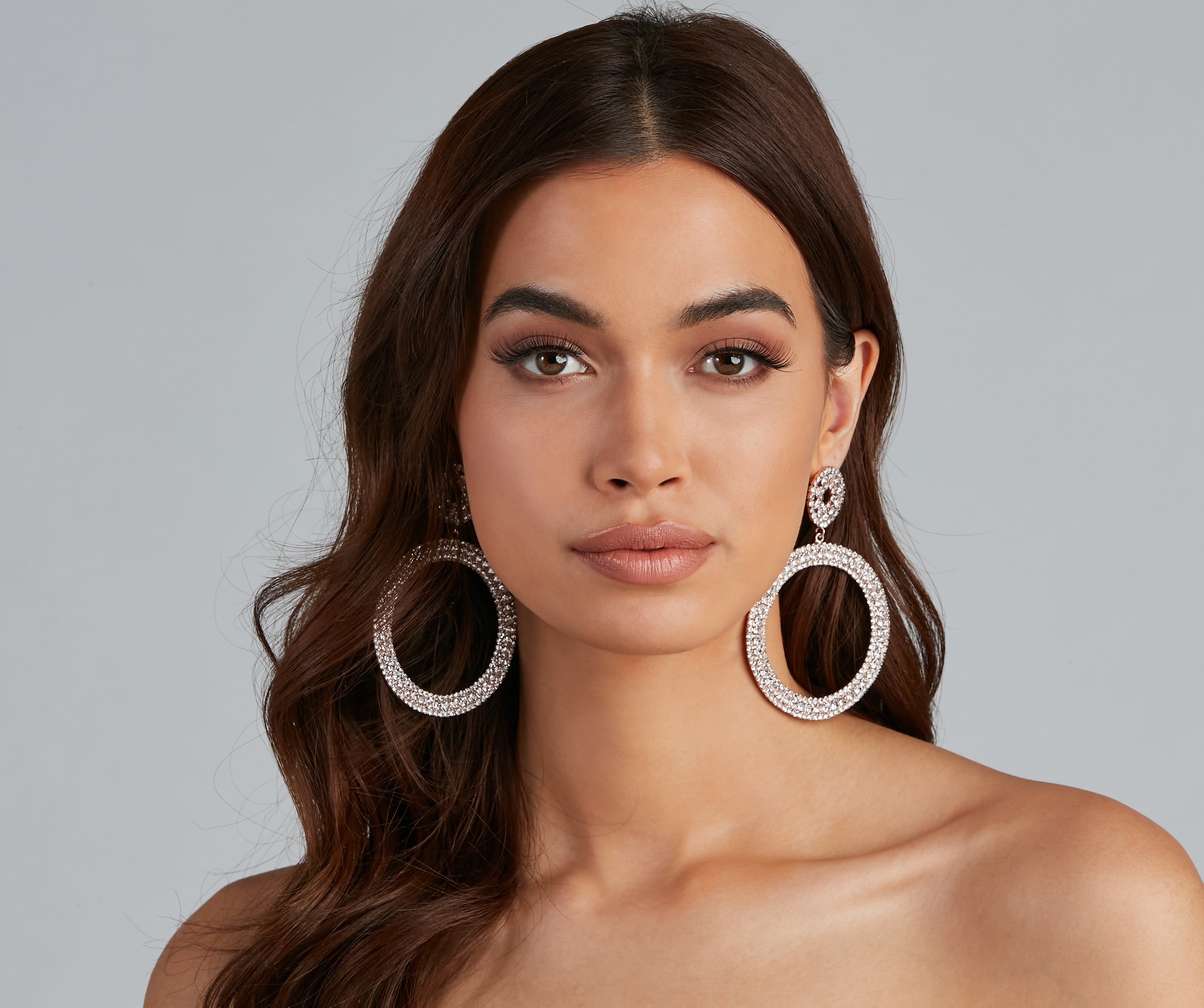 Lady In Rhinestone Hoops