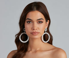 Lady In Rhinestone Hoops