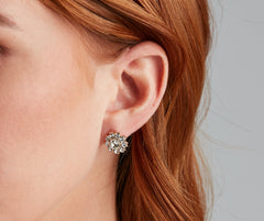Girls Want Pearls Rhine Stud Earrings