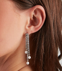 Pearl Of The Sea Rhinestone Earrings