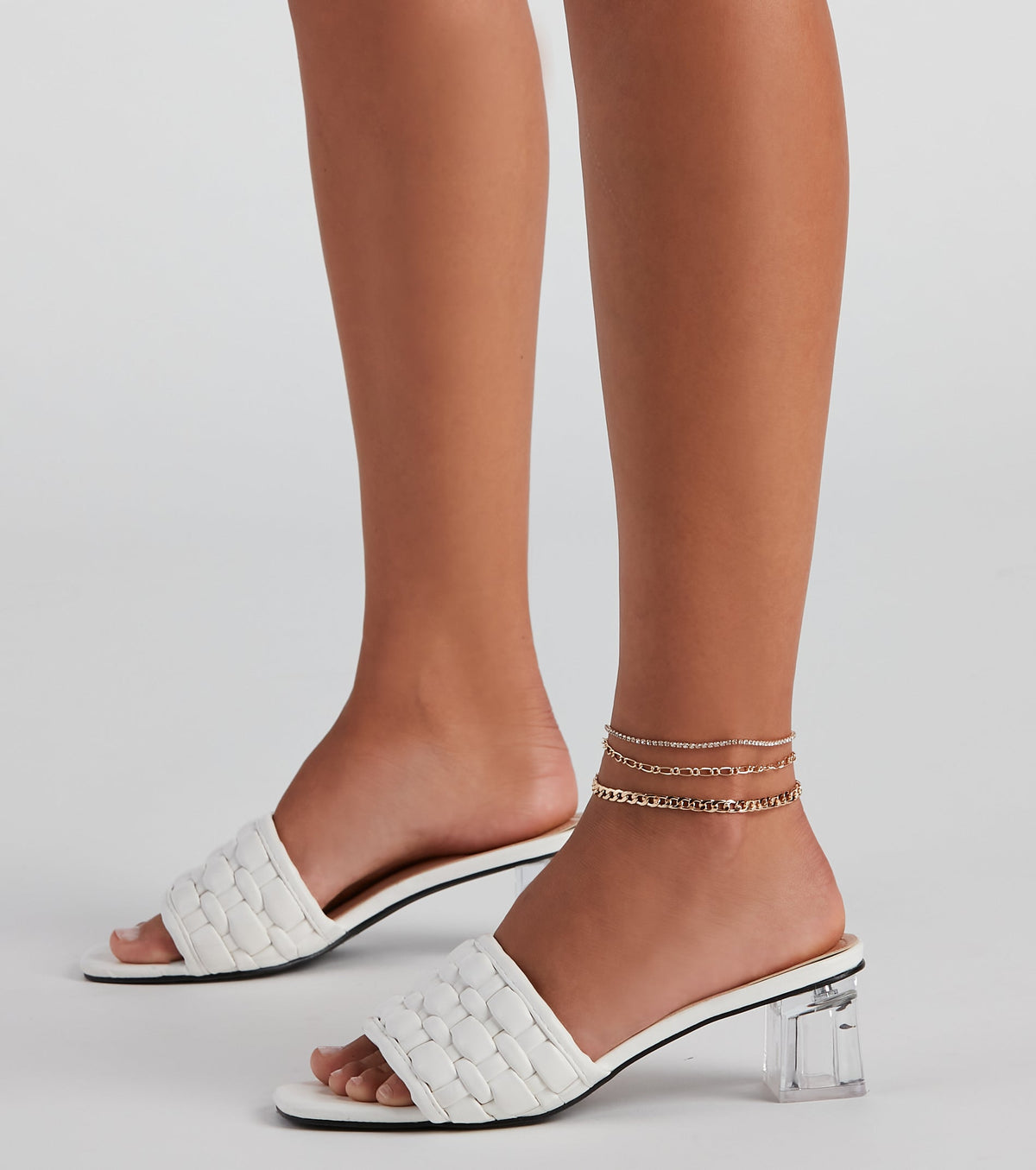 Luxe Links Layered Rhinestone Anklet