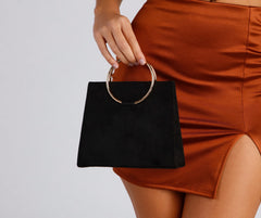 Sophisticated Chic Micro Suede Ring Tote
