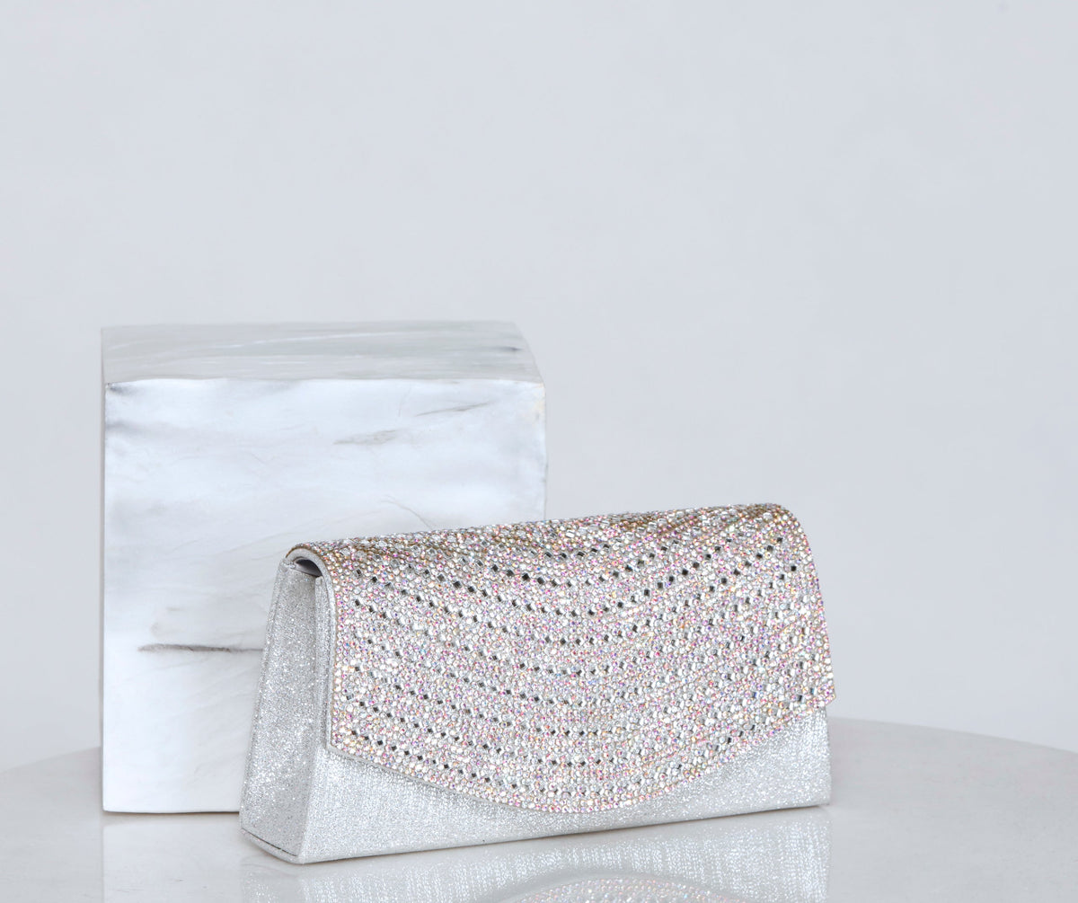 Sparkle & Shine Rhinestone Fold-Over Clutch