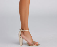 Stepping In Glam Chrome Rhinestone Heels