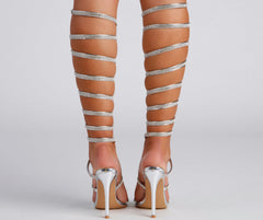Major Bling Rhinestone Spiral Stiletto Heels
