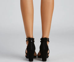 Classy Steps Nubuck Criss-Cross Heels