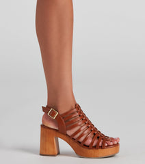 Getaway Vibes Caged Block Heel