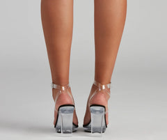 Clear Steps PVC Lucite Block Heels
