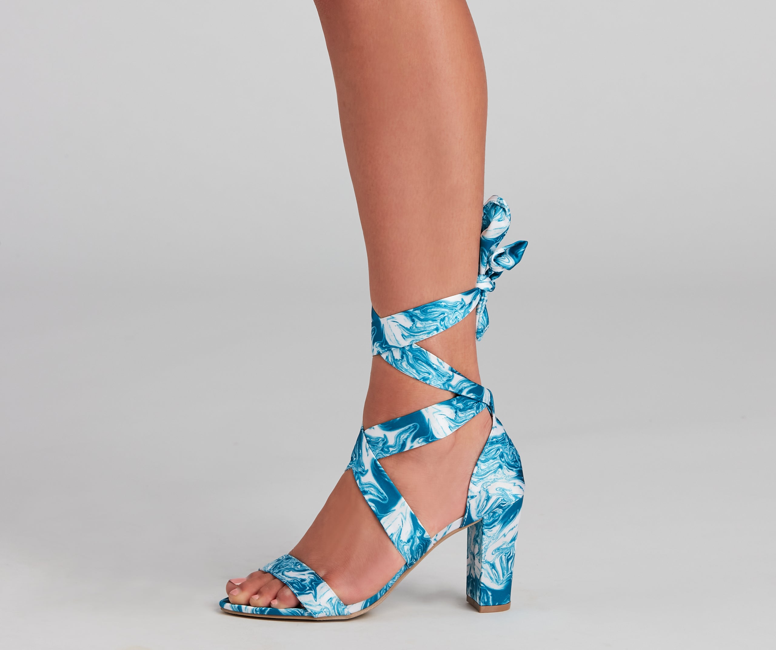 Vibe Out Y2K Lace-Up Block Heels