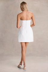 Bobbie | White Embellished Bandeau Mini Dress