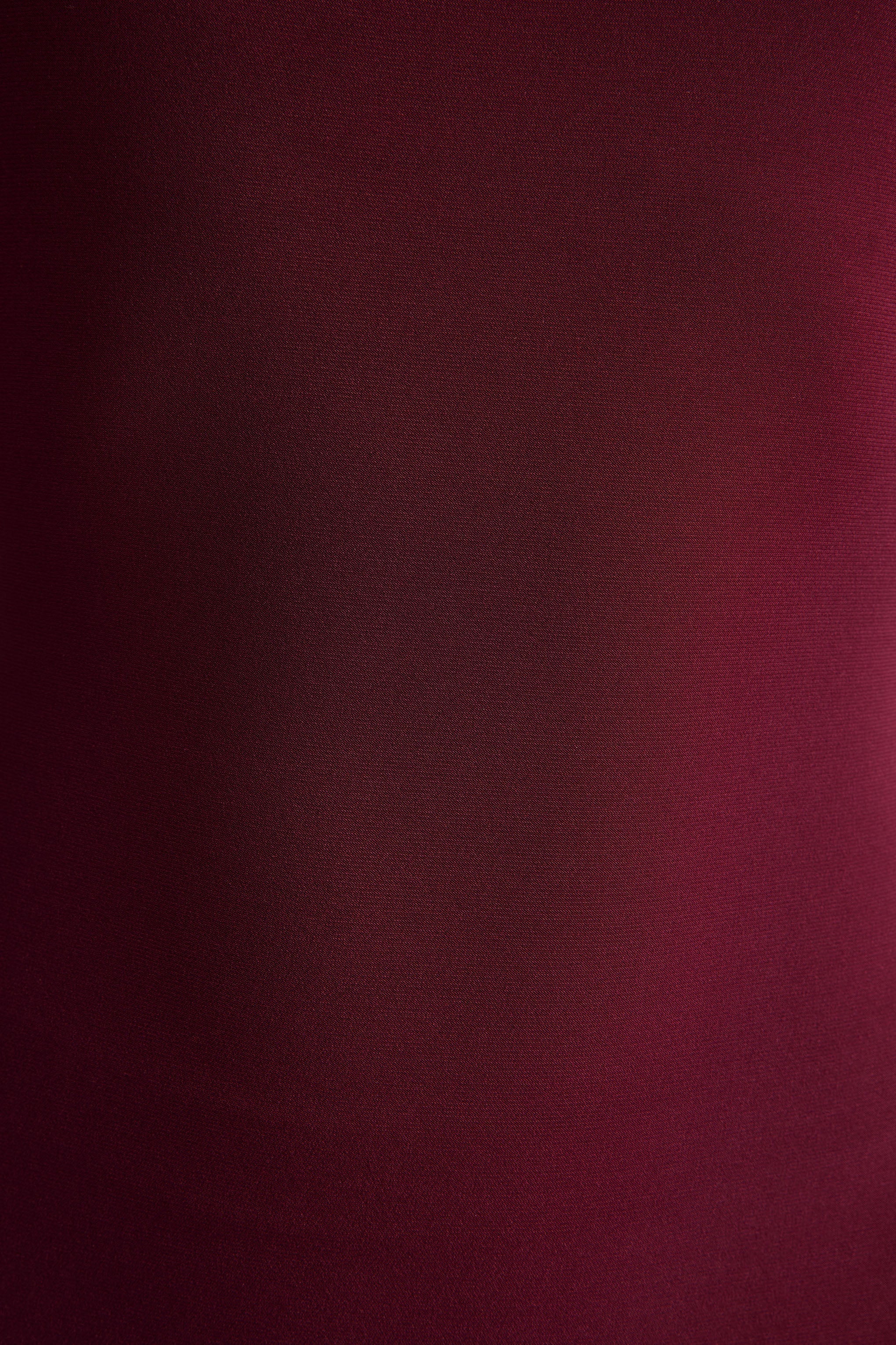 Ottilie | Burgundy Asymmetric-Neck Maxi Dress
